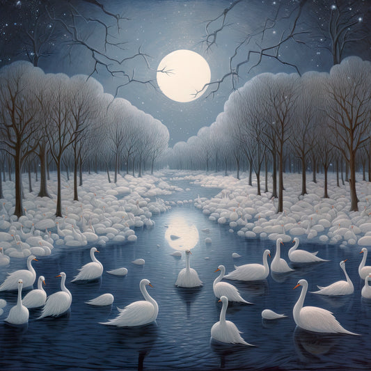 Moonlit Swans